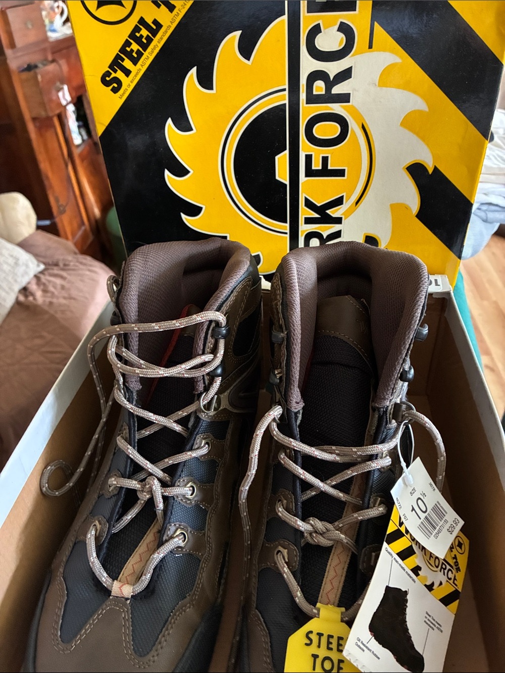 Men's Brown Steel Toe Safety Boots